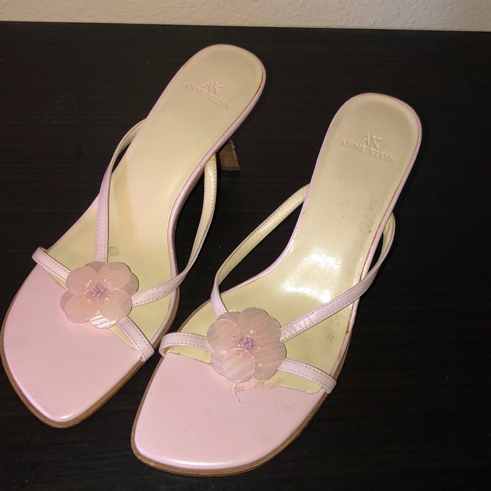 pink heeled sandals